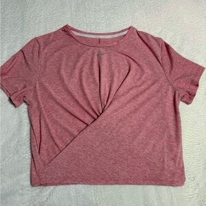 Nike Pink Asymmetrical Crop Tee